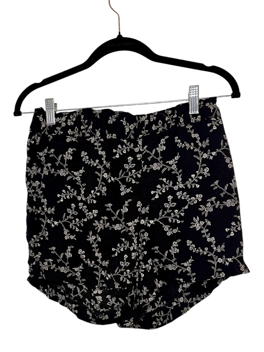 LOFT Black Floral Pull On Shorts Feminine Boho Casual Small